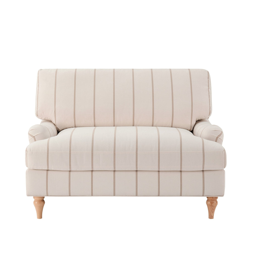 Hampshire Loveseat - Thin Natural Stripe - DUSK