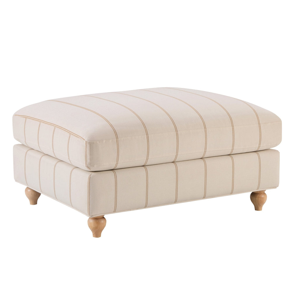 Hampshire Pouffe - Thin Natural Stripe - DUSK