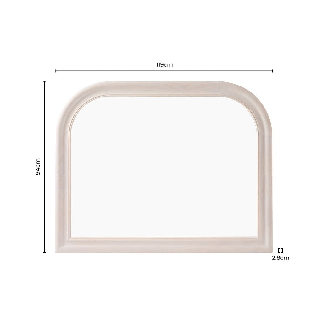 Hampton Arched Mantel Mirror - Washed White - DUSK