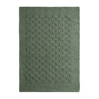 Hand Woven Wool Checkerboard Rug - Forest Green - DUSK