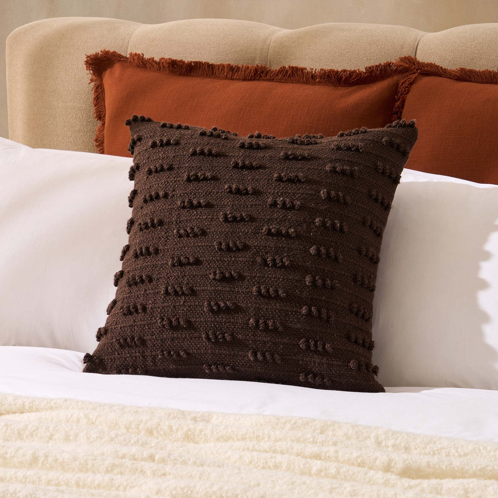 Handwoven Tufted Cushion Cover - Chocolate - DUSK