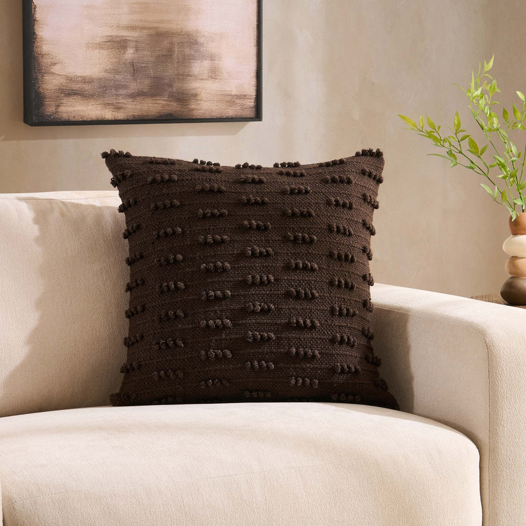 Handwoven Tufted Sofa Cushion Cover - Chocolate - DUSK