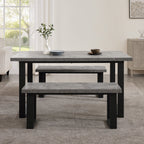 Harper 4 - 6 Seater Dining Table - Stone/Black - DUSK