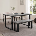 Harper 4 - 6 Seater Dining Table - Stone/Black - DUSK