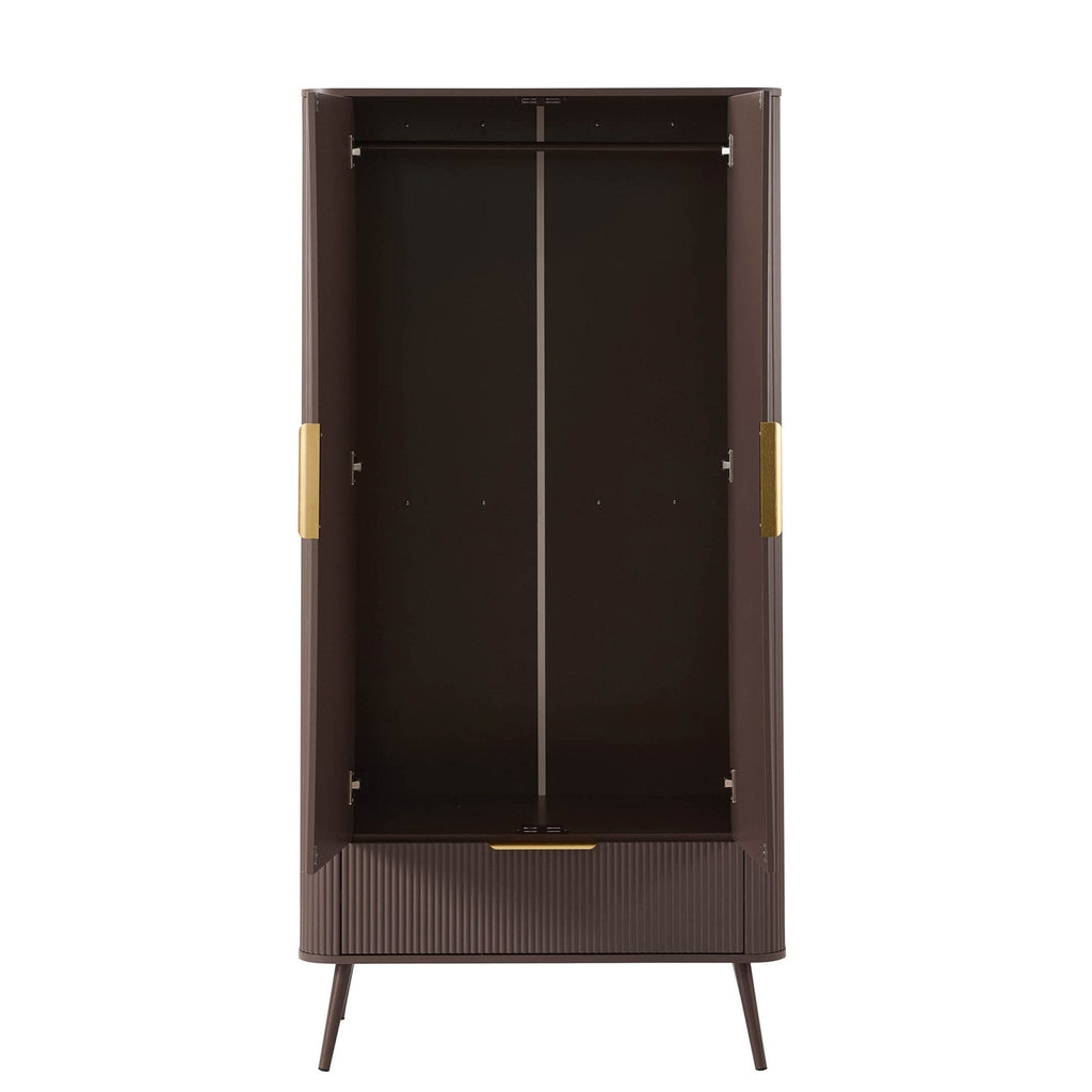 Hattie 2 Door Wardrobe with Drawer - Mocha - DUSK