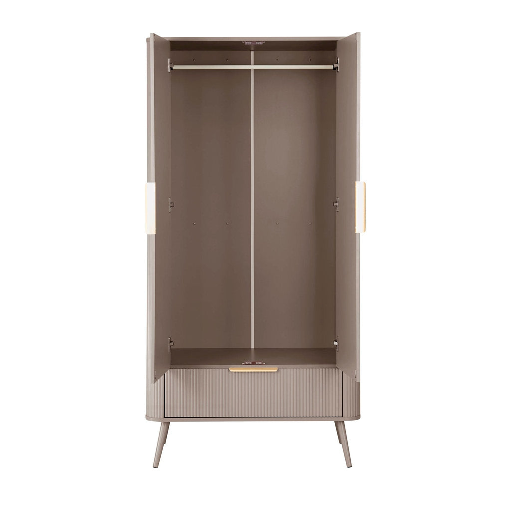 Hattie 2 Door Wardrobe with Drawer - Taupe - DUSK