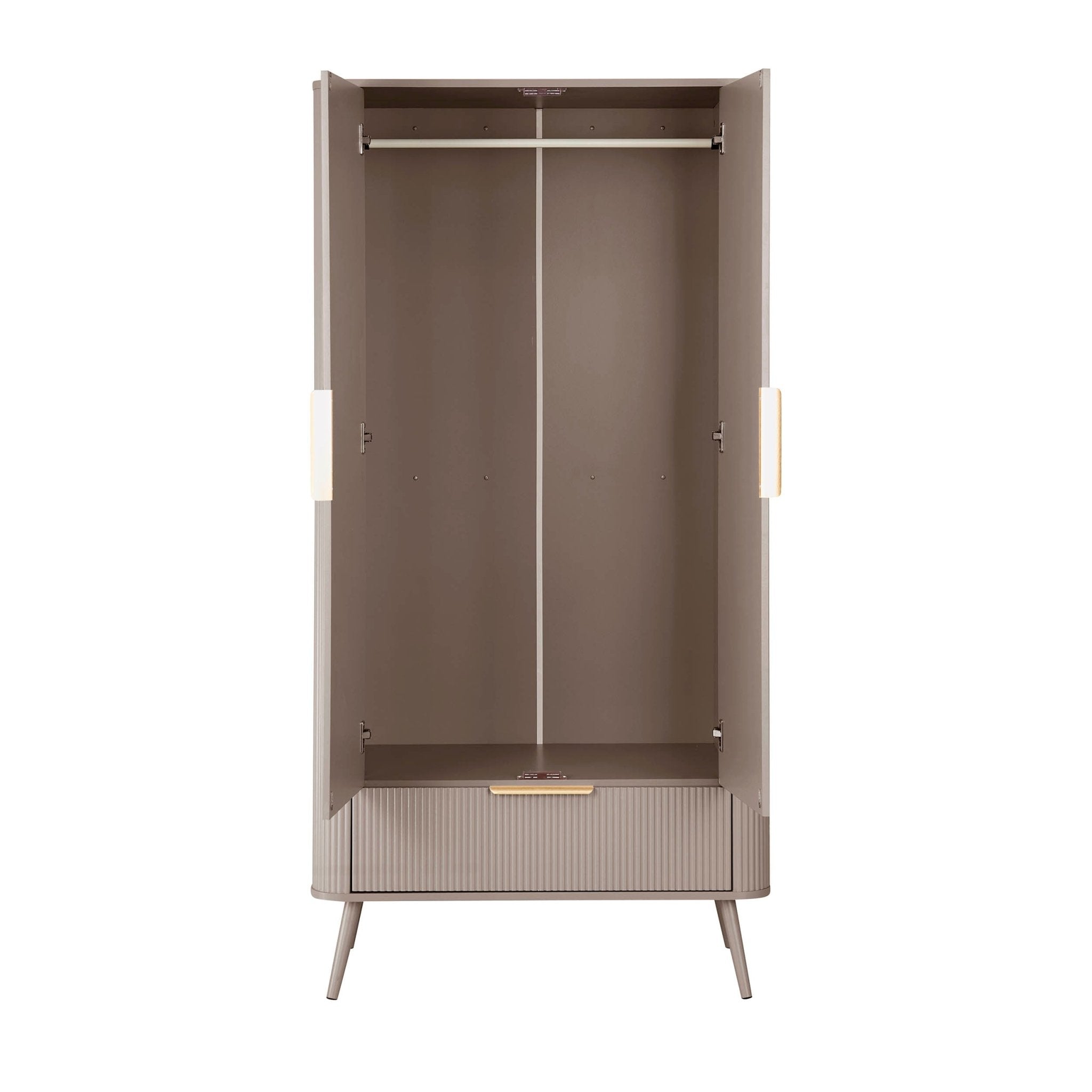 Hattie 2 Door Wardrobe with Drawer - Taupe - DUSK