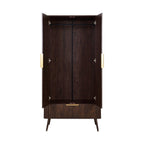 Hattie 2 Door Wardrobe with Drawer - Walnut - DUSK