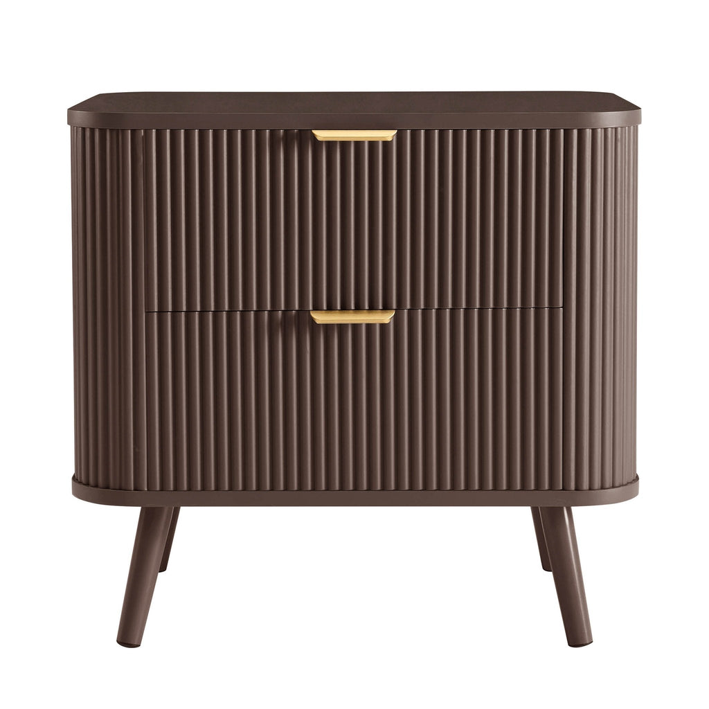 Hattie 2 Drawer Bedside Table - Mocha - DUSK