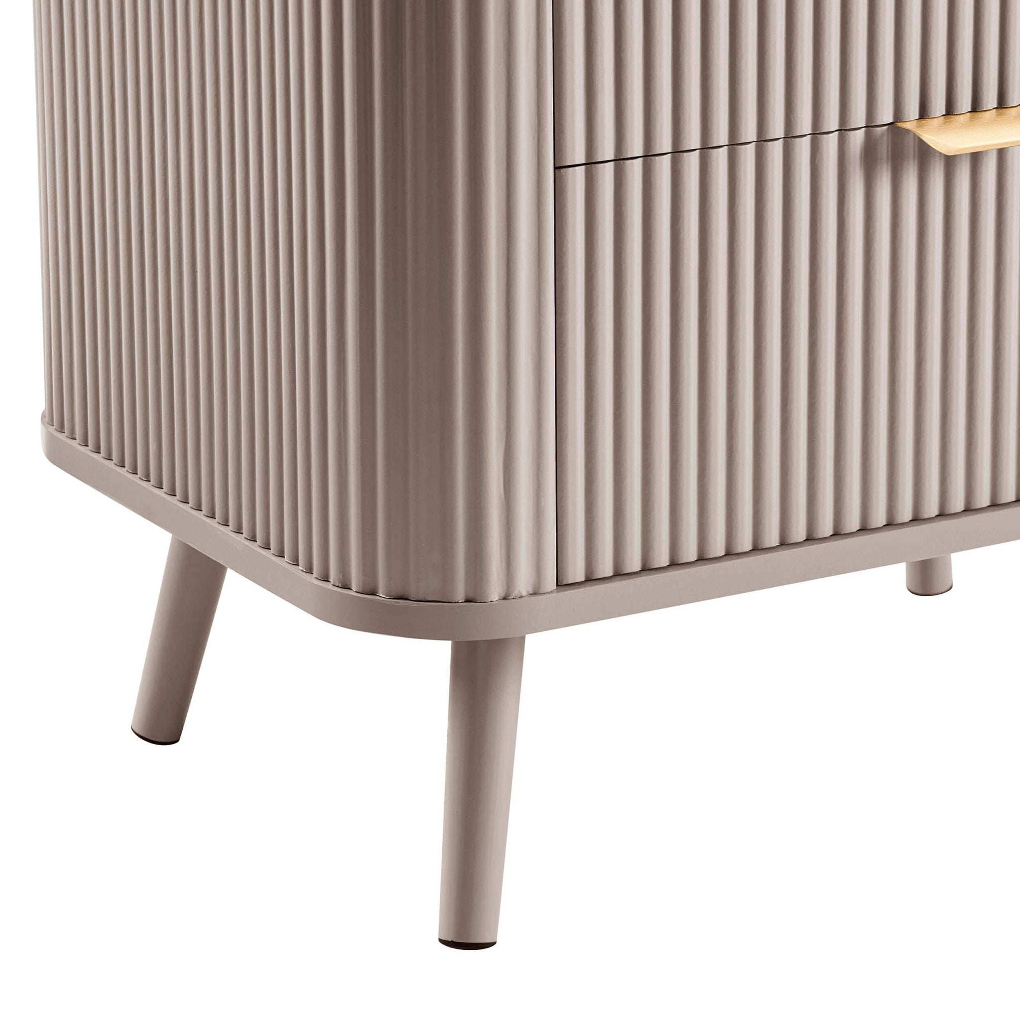 Hattie 2 Drawer Bedside Table - Taupe - DUSK