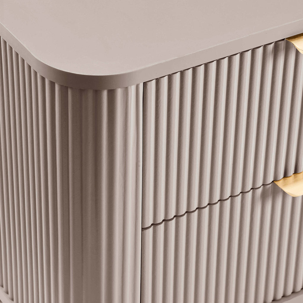 Hattie 2 Drawer Bedside Table - Taupe - DUSK