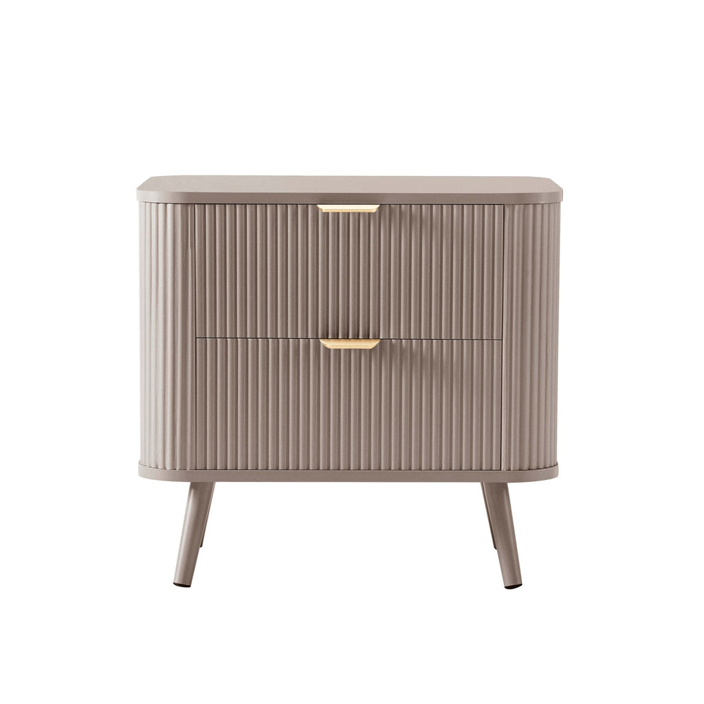 Hattie 2 Drawer Bedside Table - Taupe - DUSK