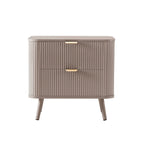 Hattie 2 Drawer Bedside Table - Taupe - DUSK