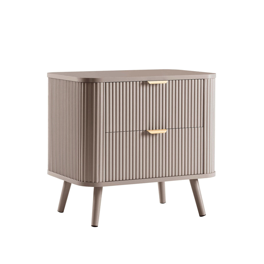 Hattie 2 Drawer Bedside Table - Taupe - DUSK