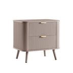 Hattie 2 Drawer Bedside Table - Taupe - DUSK