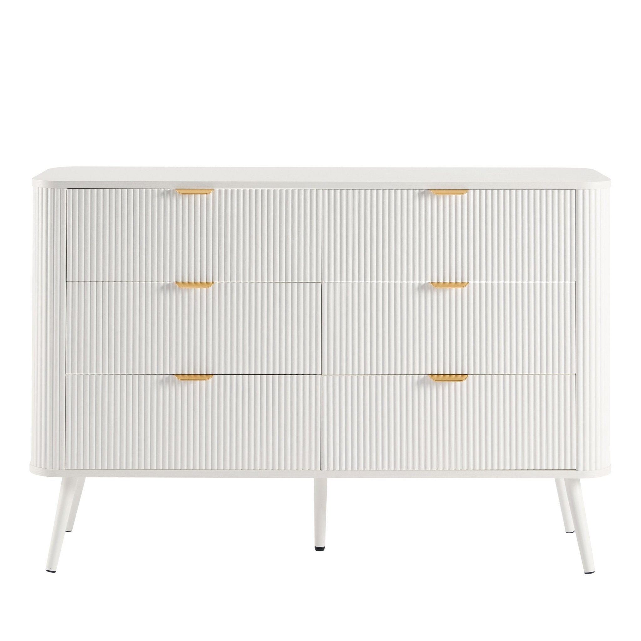 Hattie 6 Drawer Large Chest - Warm White - DUSK