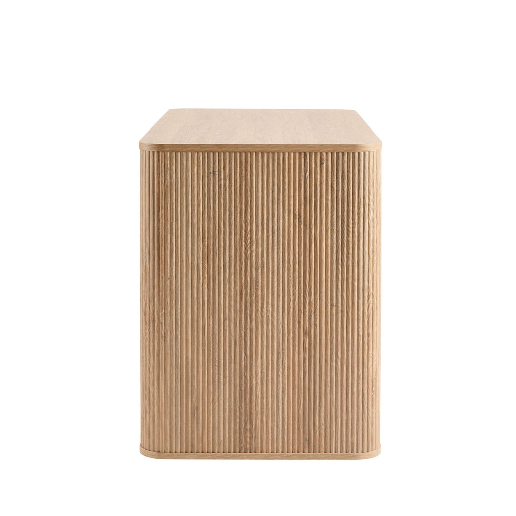 Hattie Large Dressing Table with Drawers - Light Wood - DUSK