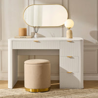 Hattie Large Dressing Table with Drawers - Warm White - DUSK