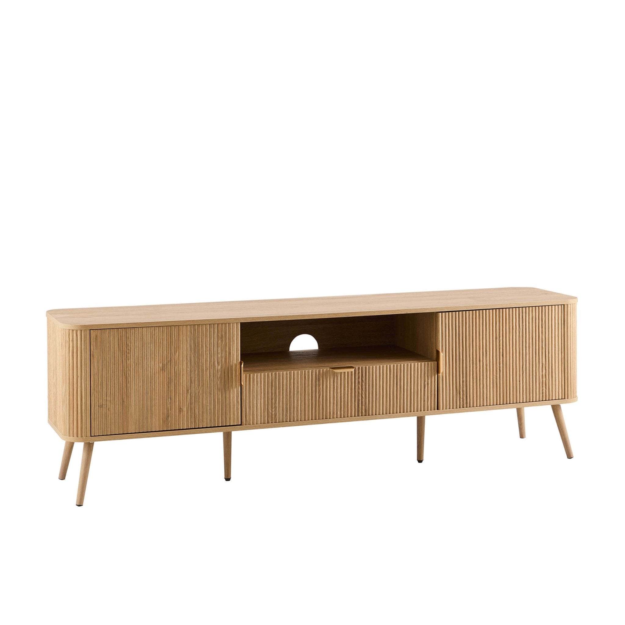 Hattie Large TV Unit for TVs up to 75" - Light Wood - DUSK