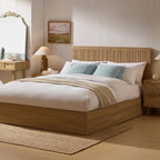 Hattie Ottoman Storage Bed - Light Wood - DUSK