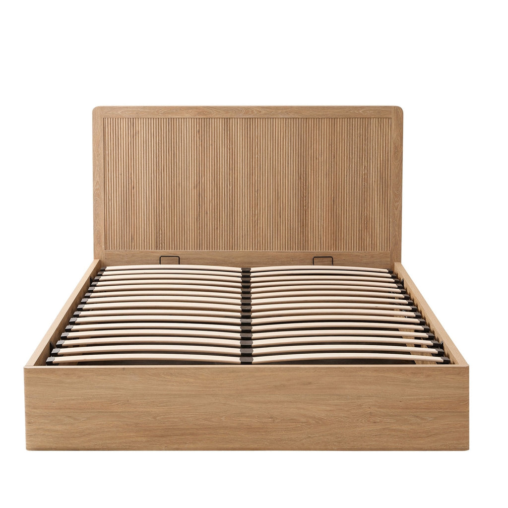 Hattie Ottoman Storage Bed - Light Wood - DUSK