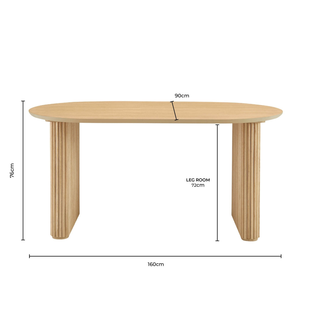 Hattie Panel Oval 4 - 6 Seater Dining Table - Black Marble - DUSK