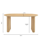 Hattie Panel Oval 4 - 6 Seater Dining Table - Black Marble - DUSK