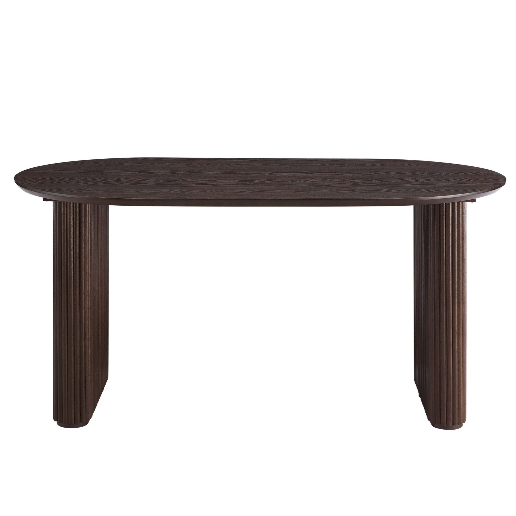 Hattie Panel Oval 4 - 6 Seater Dining Table - Walnut - DUSK