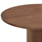 Hattie Panel Round 4 - 6 Seater Dining Table - Mid Wood - DUSK