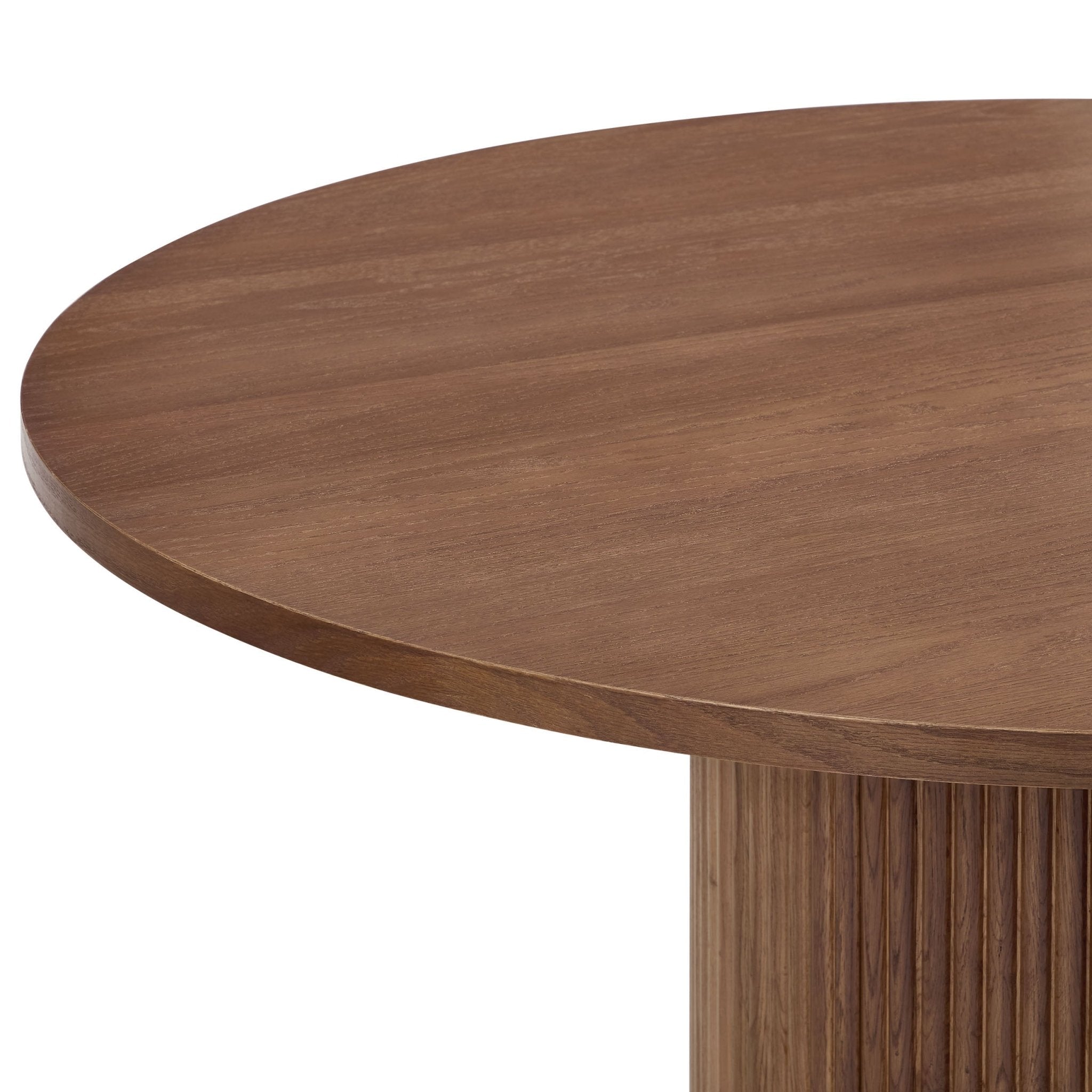 Hattie Panel Round 4 - 6 Seater Dining Table - Mid Wood - DUSK
