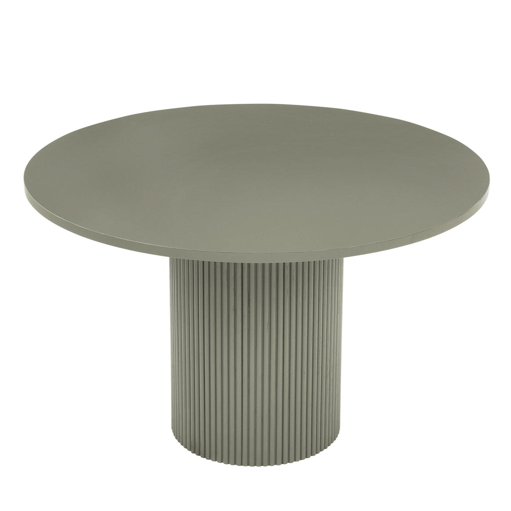 Hattie Panel Round 4 - 6 Seater Dining Table - Vetiver - DUSK