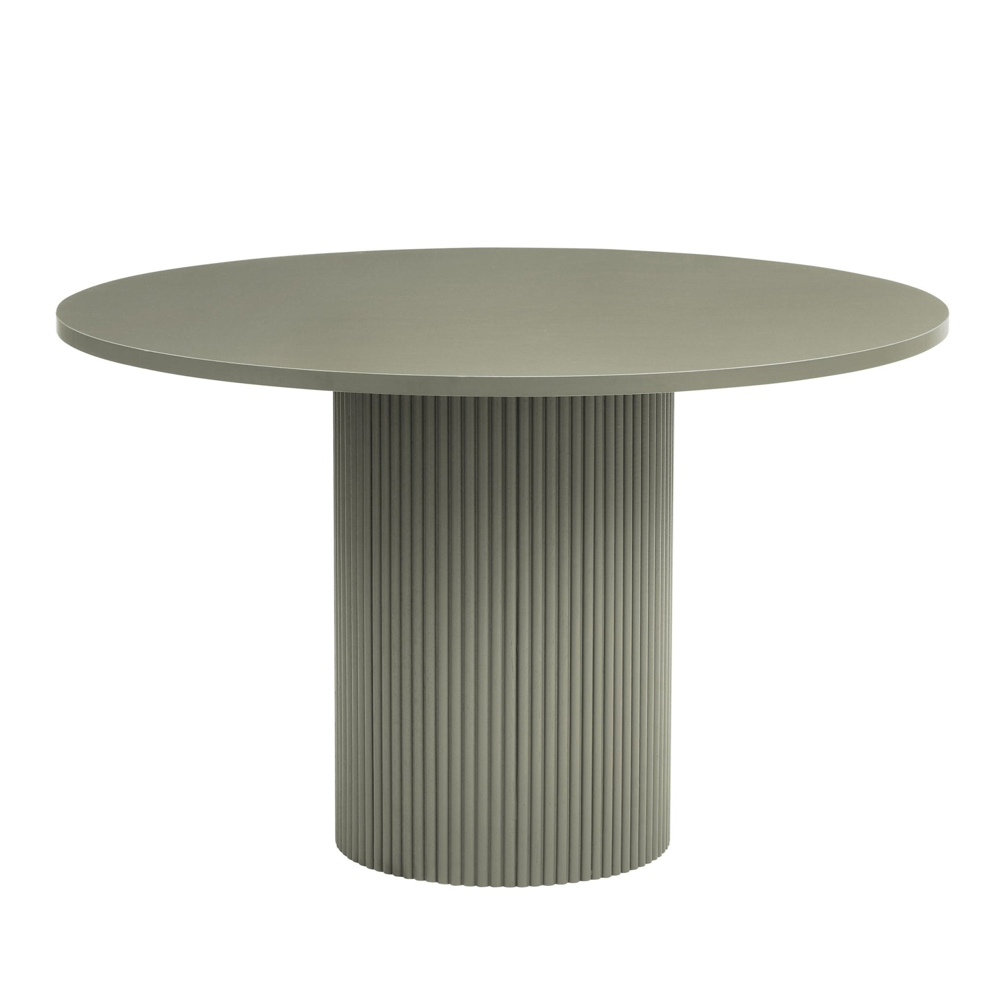 Hattie Panel Round 4 - 6 Seater Dining Table - Vetiver - DUSK