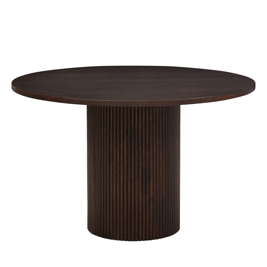 Hattie Panel Round 4 - 6 Seater Dining Table - Walnut - DUSK