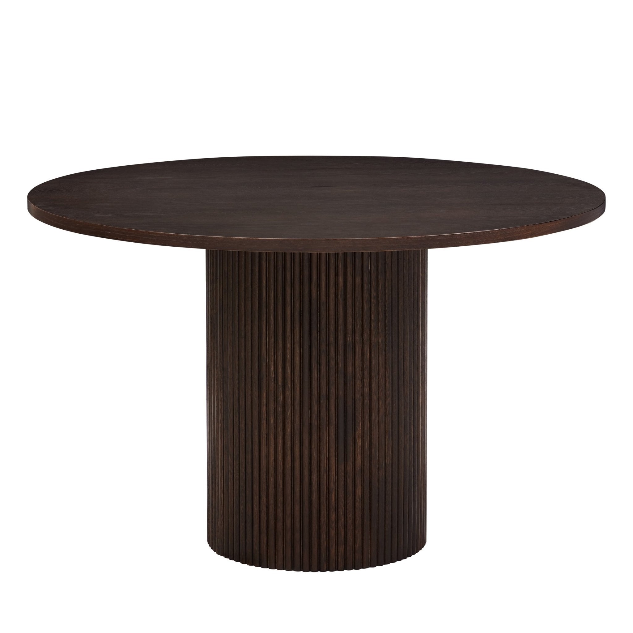 Hattie Panel Round 4 - 6 Seater Dining Table - Walnut - DUSK