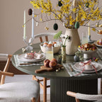 Hattie Panel Round 4 - 6 Seater Pedestal Dining Table - Vetiver - DUSK