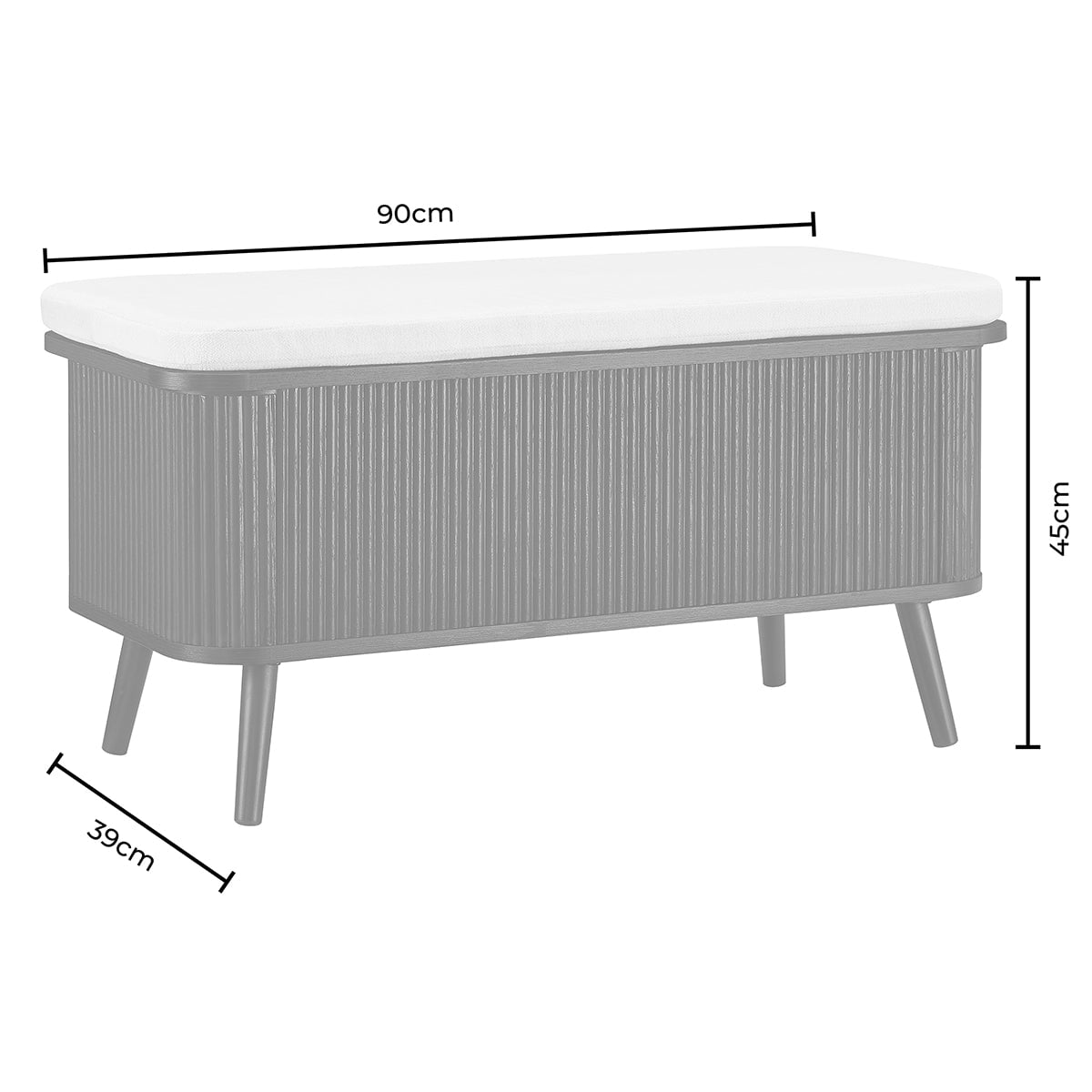 Hattie Seated Storage Bench - Black - DUSK