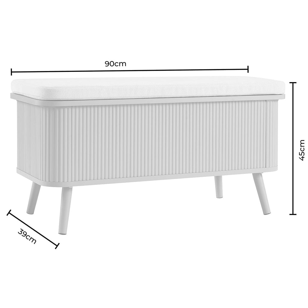 Hattie Seated Storage Bench - Taupe - DUSK
