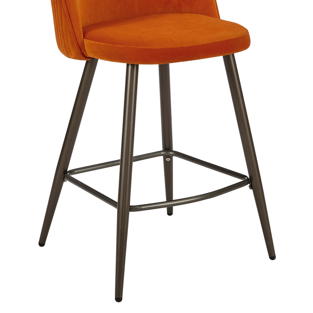Hattie Set of 2 Barstools - Bright Orange - DUSK