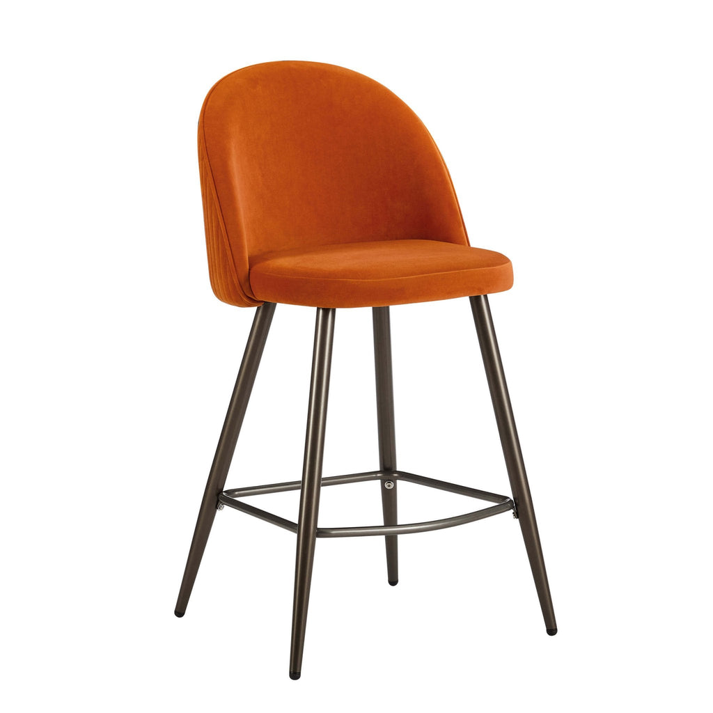 Hattie Set of 2 Barstools - Bright Orange - DUSK