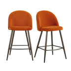 Hattie Set of 2 Barstools - Bright Orange - DUSK