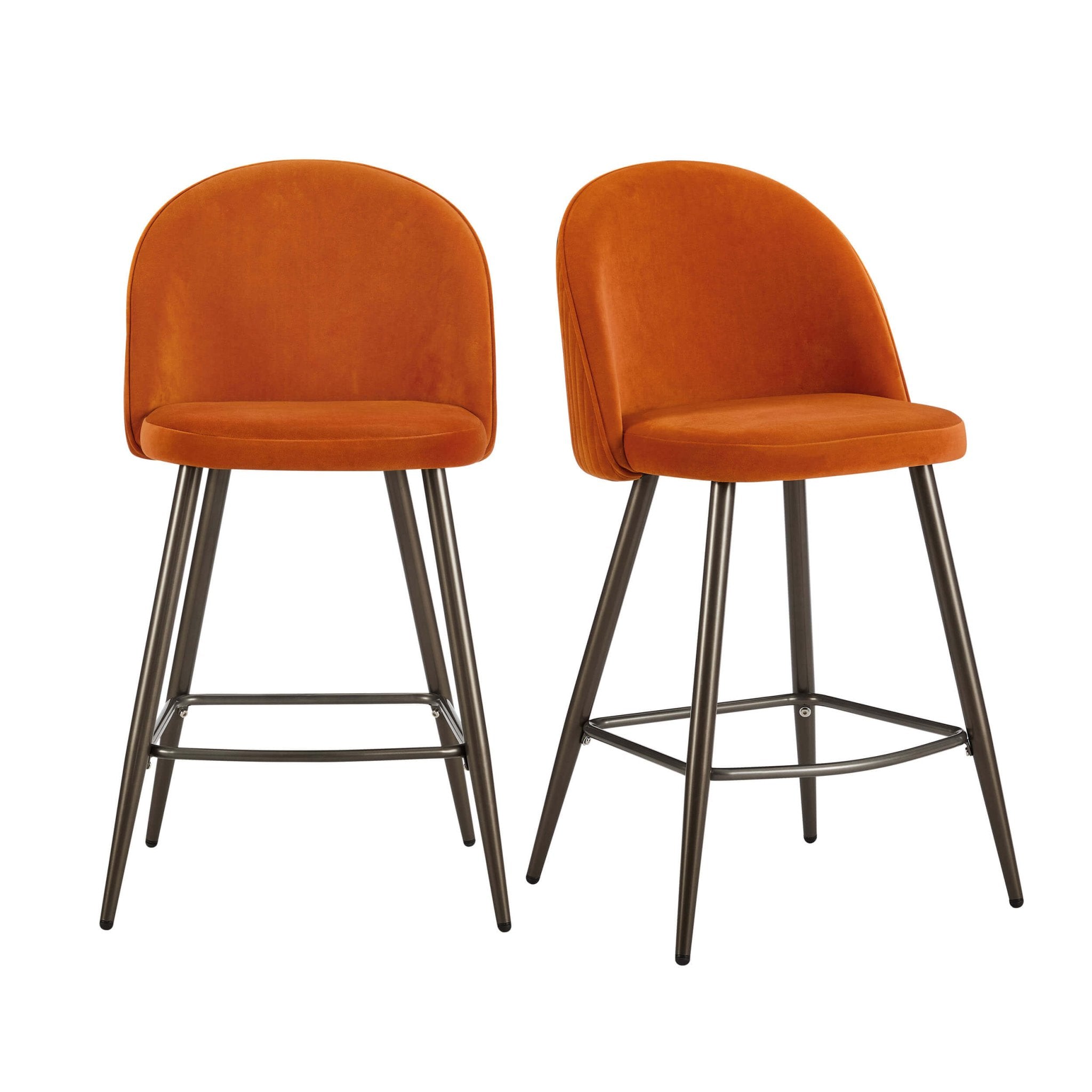 Hattie Set of 2 Barstools - Bright Orange - DUSK