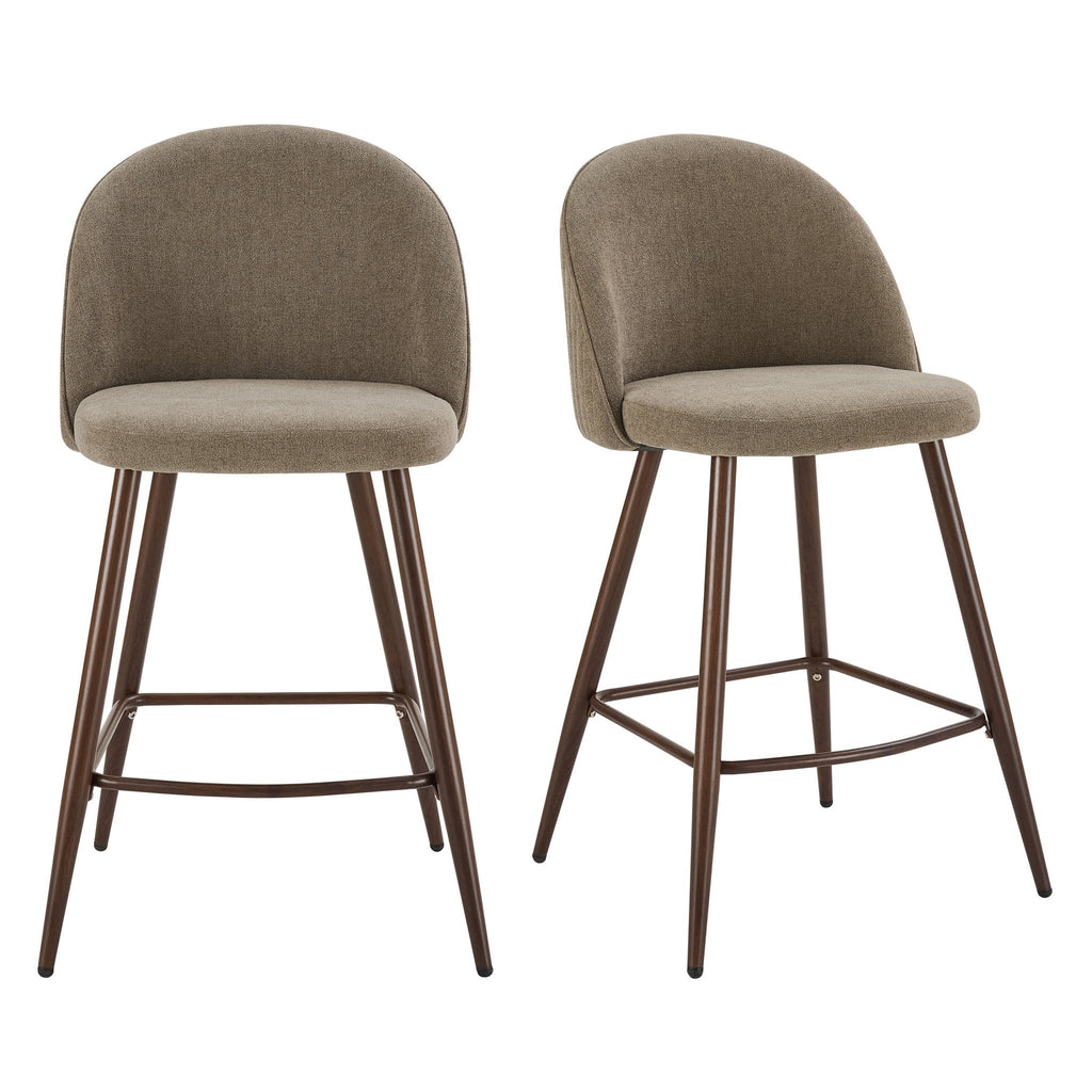 Hattie Set of 2 Barstools - Chenille Mushroom - DUSK