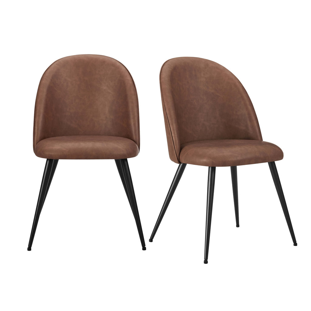 Hattie Set of 2 Dining Chairs - Faux Leather Tan - DUSK