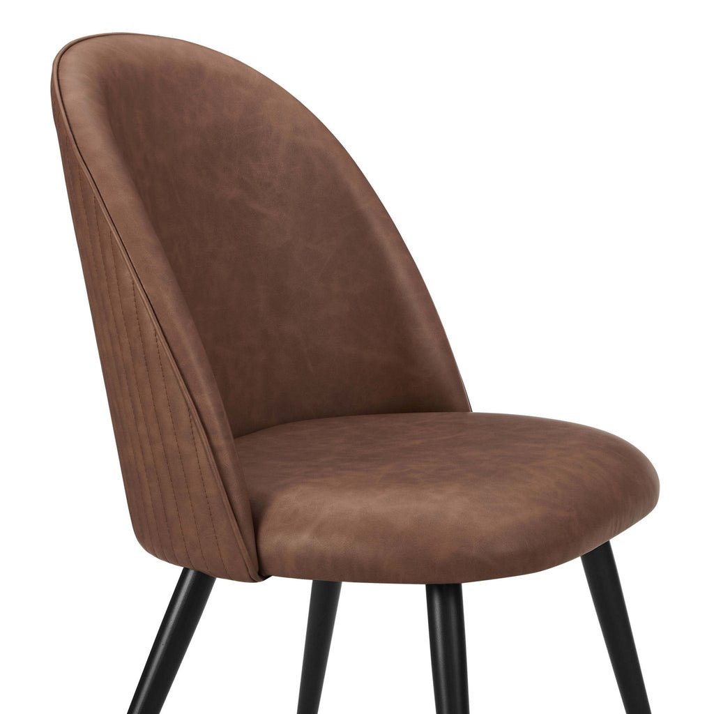 Hattie Set of 2 Dining Chairs - Faux Leather Tan - DUSK