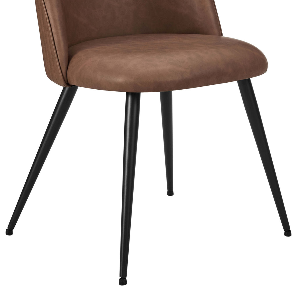 Hattie Set of 2 Dining Chairs - Faux Leather Tan - DUSK
