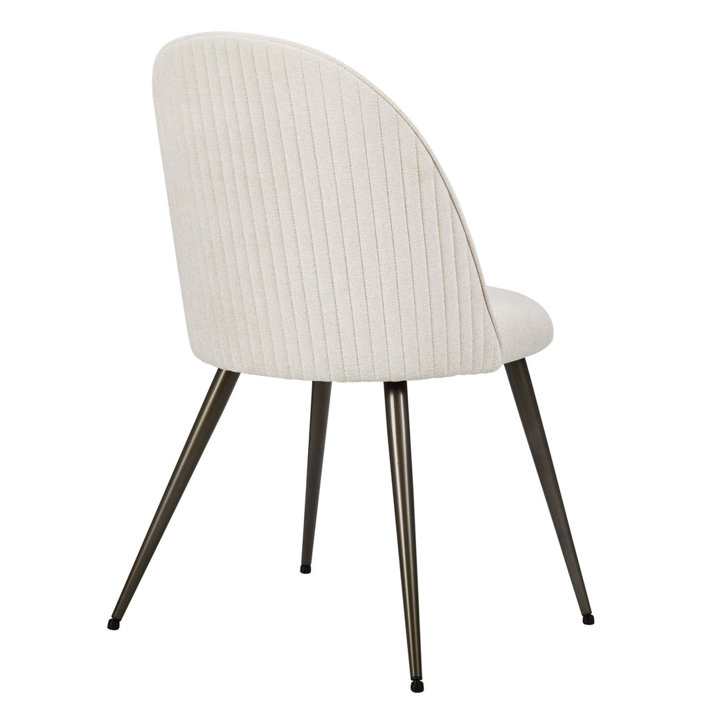 Hattie Set of 2 Dining Chairs - Ivory Chenille - DUSK