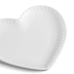 Heart Shaped Set of 4 Dinner Plates - White - DUSK