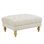 Hebden Pouffe - Cream Linen - DUSK