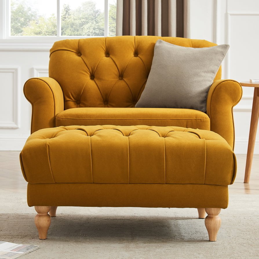 Hebden Pouffe - Mustard - DUSK