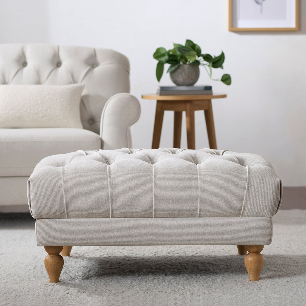 Hebden Pouffe - Natural Stripe - DUSK